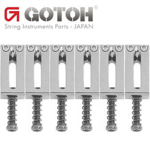 Load image into Gallery viewer, Gotoh S12C Set of 6 Brass Tremolo/Bridge Replacement Saddles 10.8mm Width CHROME