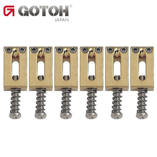 Gotoh S21 Set of 6 Steel Tremolo/Bridge Replacement Saddles 10.5mm - GOLD