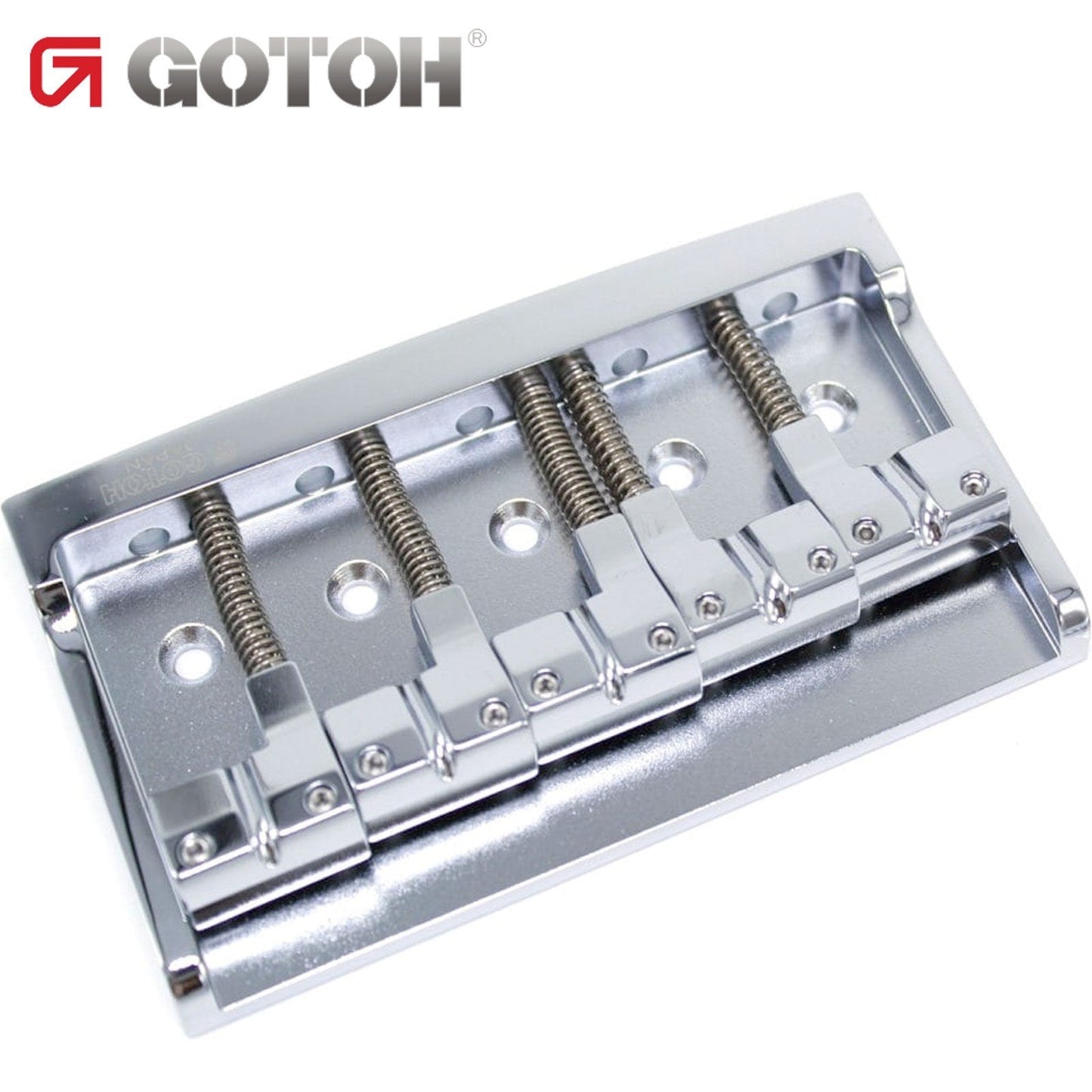 NEW Gotoh S510B-5 5-String Bass Bridge Steel Base Plate, Brass Saddles - CHROME