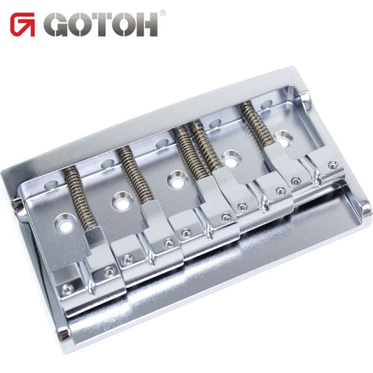 NEW Gotoh S510B-5 5-String Bass Bridge Steel Base Plate, Brass Saddles - CHROME