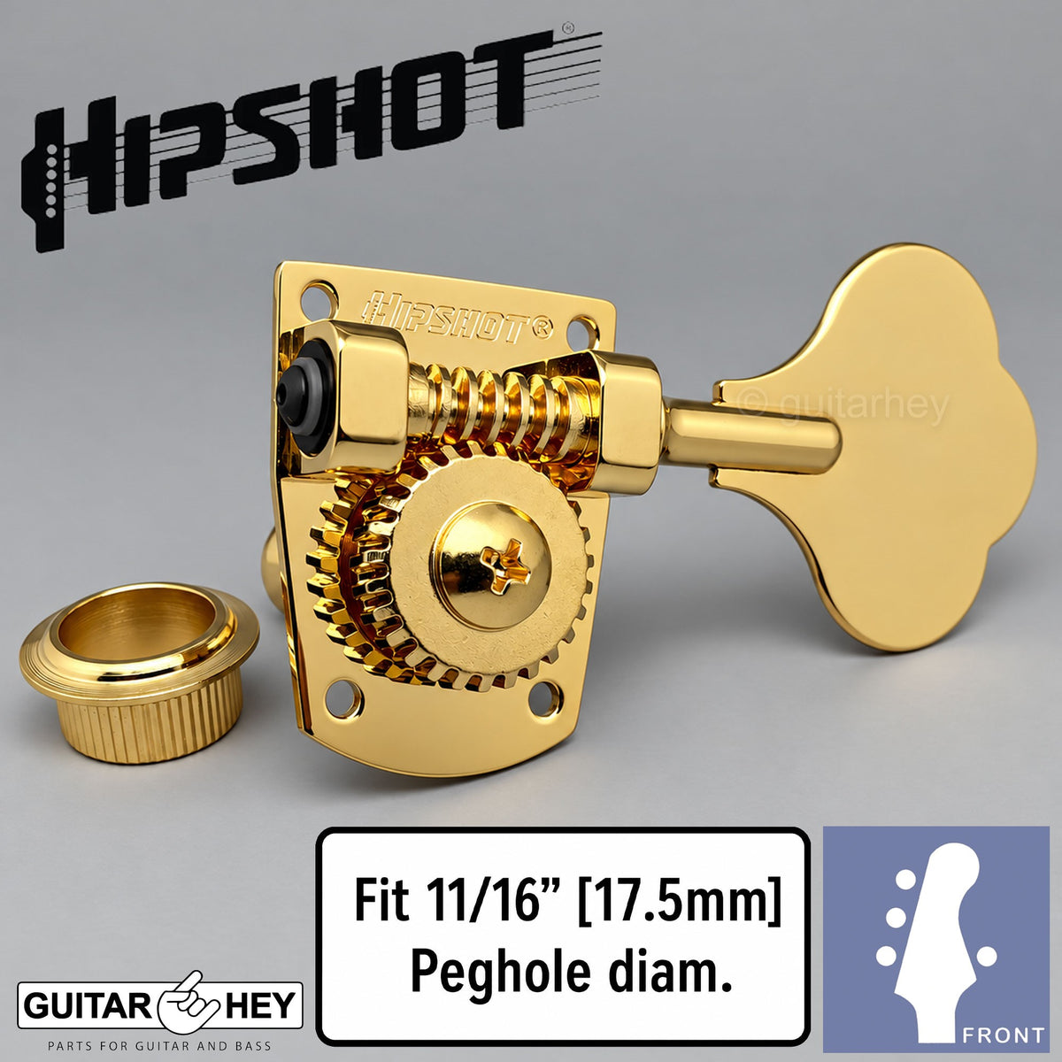 NEW Hipshot HB7 4 String 20710G L3+R1 Upgrade for Fender MIM Bass 3x1 - GOLD