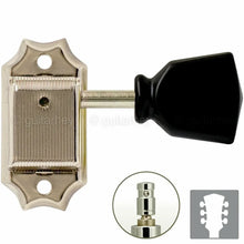 Load image into Gallery viewer, NEW Gotoh SD90-SLB MG LOCKING Tuners Set L3+R3 w/ Black Buttons 3x3 - NICKEL