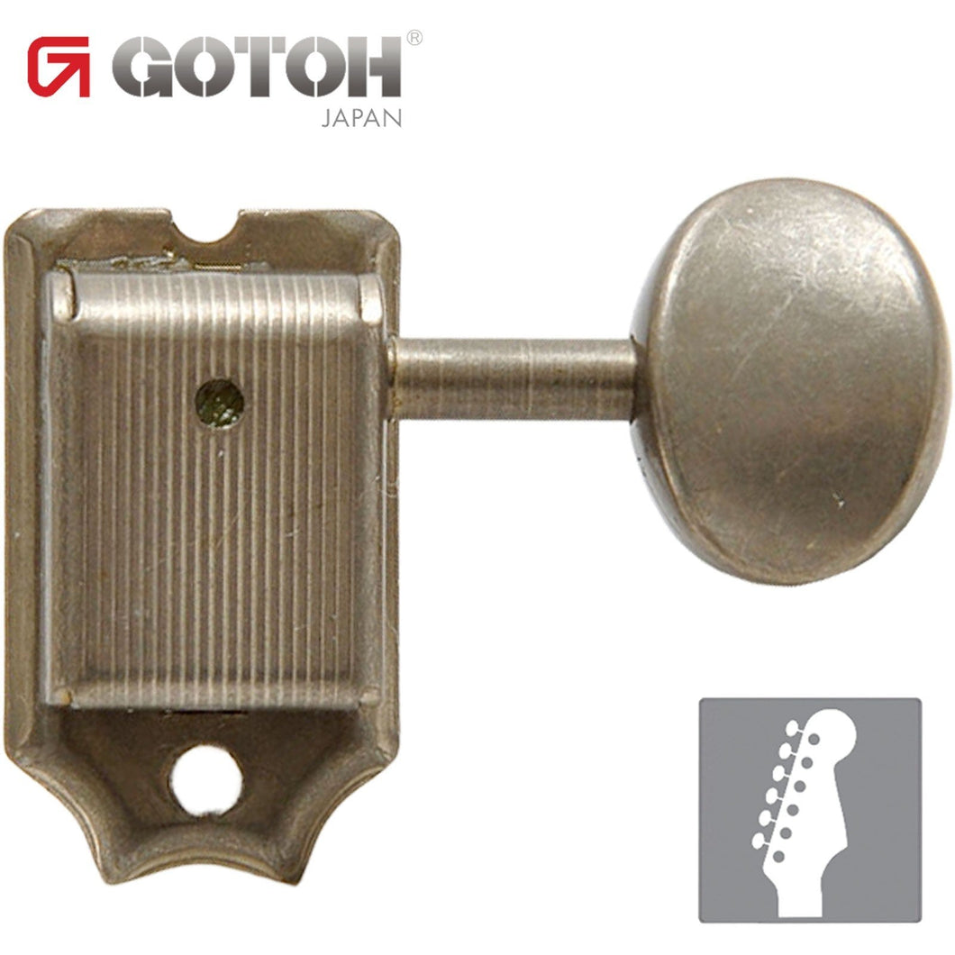 NEW Gotoh SD91-05M 6-In-Line Tuning Keys Non-Staggered Vintage - AGED NICKEL