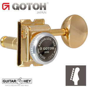 NEW Gotoh SD91-05M MGT Locking Tuners Set 6 in line STAGGERED w/ screws - GOLD