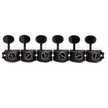 Carregar imagem no visualizador da galeria, NEW Gotoh SD91-05M MGTB Locking Tuners Set 6 in line STAGGERED w/ screws - BLACK