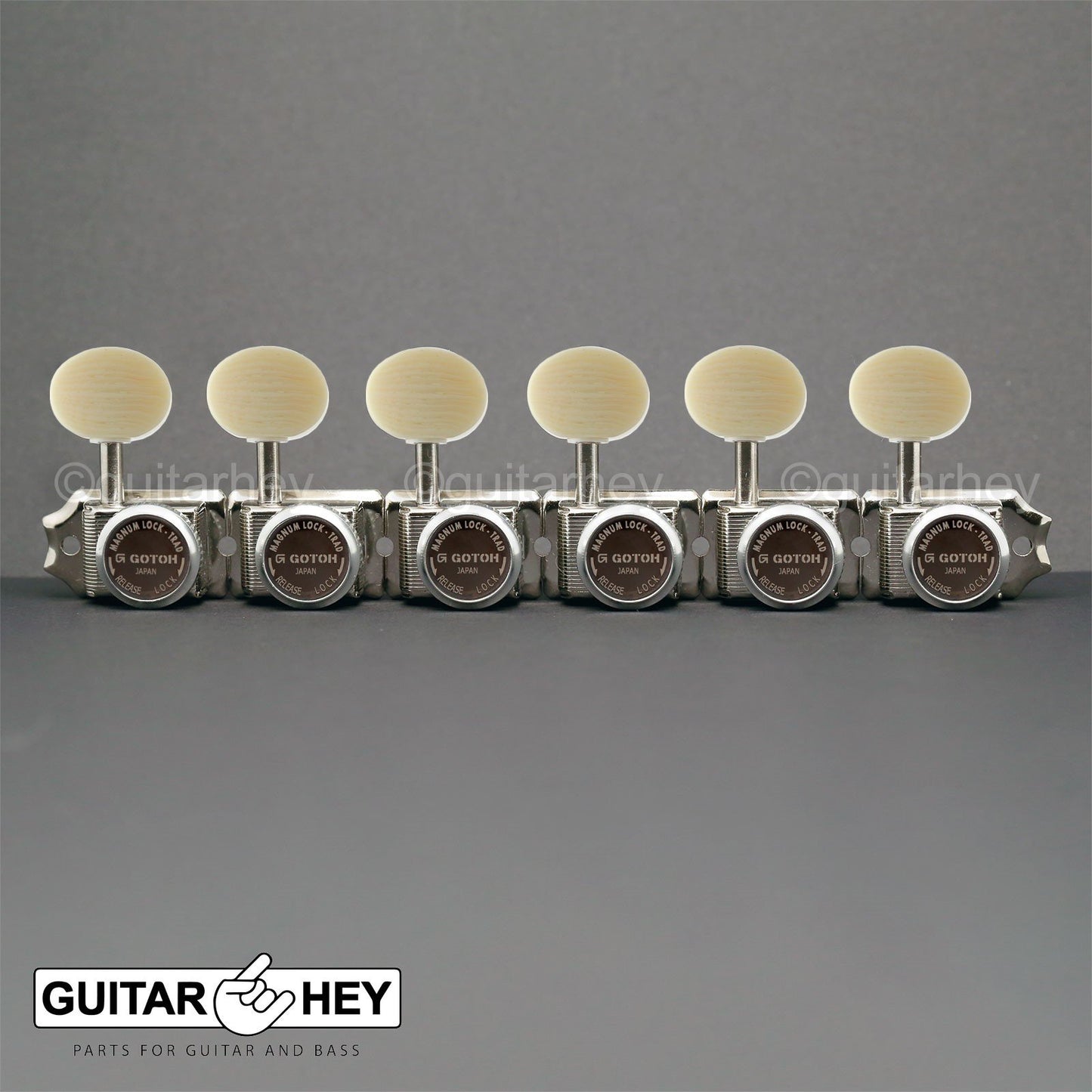 NEW Gotoh SD91-M5 MGT Locking Tuners Set 6 in line STAGGERED Ivory - NICKEL