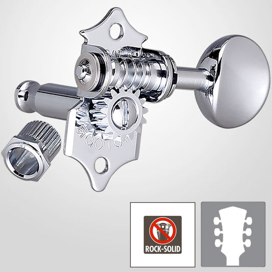NEW Gotoh SE700-05M OPEN-GEAR Tuning Keys L3+R3 w/ OVAL Buttons 3x3 - CHROME