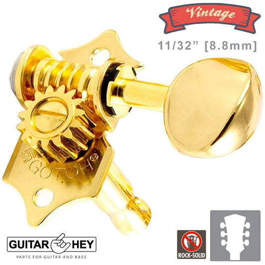 NEW Gotoh SE700-05M OPEN-GEAR Tuning Keys L3+R3 w/ screws 3x3 Tuners - GOLD