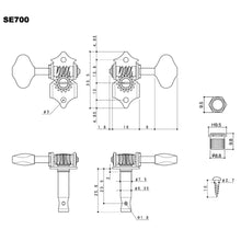 Load image into Gallery viewer, NEW Gotoh SE700-05M OPEN-GEAR Tuning Keys L3+R3 w/ screws 3x3 Tuners - CHROME