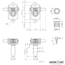 Carregar imagem no visualizador da galeria, NEW Gotoh SE700-SL OPEN-GEAR Tuning Keystone Keys w/ screws 3x3 Tuners - NICKEL