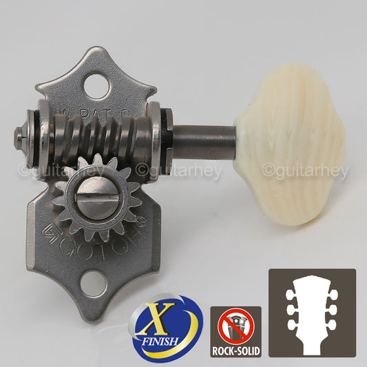 NEW Gotoh SE700-M6 OPEN-GEAR Tuning Small Ivory Buttons 3x3 Tuners - X-NICKEL