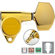 Load image into Gallery viewer, Gotoh SG301-01 MG Magnum Locking L3+R3 Set w/ screws LARGE Buttons 3x3 - GOLD