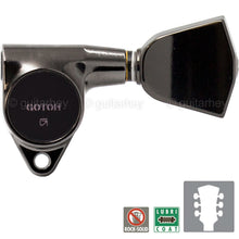 Carregar imagem no visualizador da galeria, Gotoh SG301-04 Machine Head Set L3+R3 w/ screws 3x3 - Ratio 1:18 - COSMO BLACK