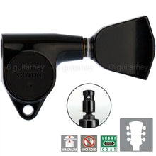 Load image into Gallery viewer, NEW Gotoh SG301-04 MG MAGNUM LOCK Locking Tuners Set Keystone Keys 3x3 - BLACK