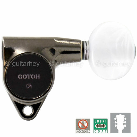 NEW Gotoh SG301-05P1 Tuning Keys L3+R3 SMALL PEARL OVAL Buttons 3x3, COSMO BLACK