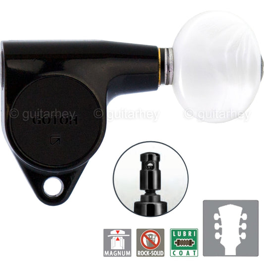 NEW Gotoh SG301-05P1 MG MAGNUM LOCK Locking Tuners Set OVAL PEARLOID 3x3 - BLACK
