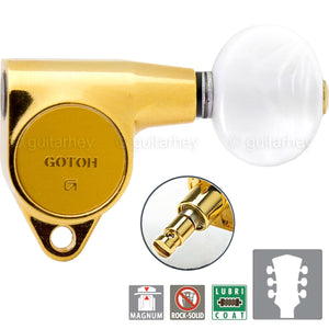 Gotoh SG301-05P1 MG Magnum Locking L3+R3 Set w/ OVAL PEARL Buttons 3x3 - GOLD