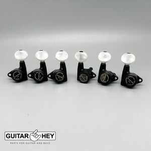 NEW Gotoh SG301-05P1 MGTB L3+R3 Set Locking Tuners OVAL PEARL Buttons 3x3, BLACK