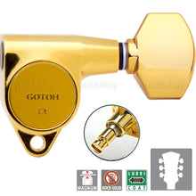 Load image into Gallery viewer, Gotoh SG301-07 MG Magnum Locking L3+R3 Set w/ screws SMALL Buttons 3x3 - GOLD