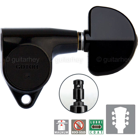 NEW Gotoh SG301-20 MG Magnum Lock Locking 3x3 Tuning Grover Style 3x3 - BLACK