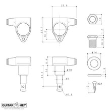 Load image into Gallery viewer, NEW Gotoh SG301-EN01 L3+R3 Tuning Keys w/ Large EBONY Buttons Set 3x3 - CHROME