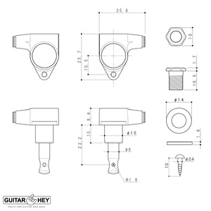 NEW Gotoh SG301-07 L3+R3 SMALL BUTTONS Tuners Keys Set w/ screws 3x3 - CHROME