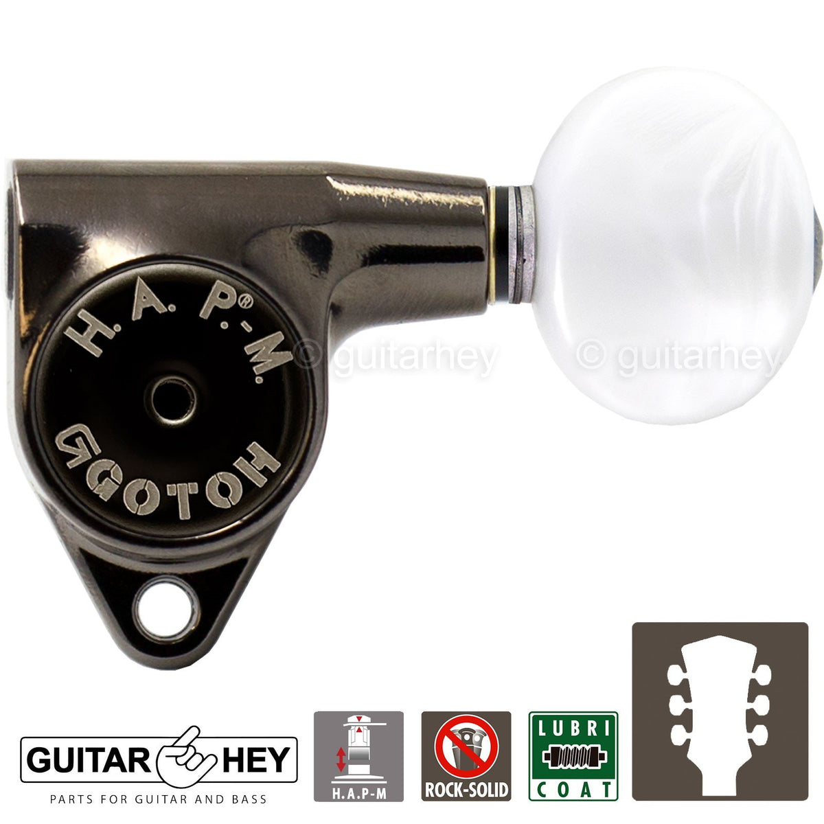 NEW Gotoh SG301-05P1 HAPM Adjustable Post Height Locking PEARL 3x3 - COSMO BLACK