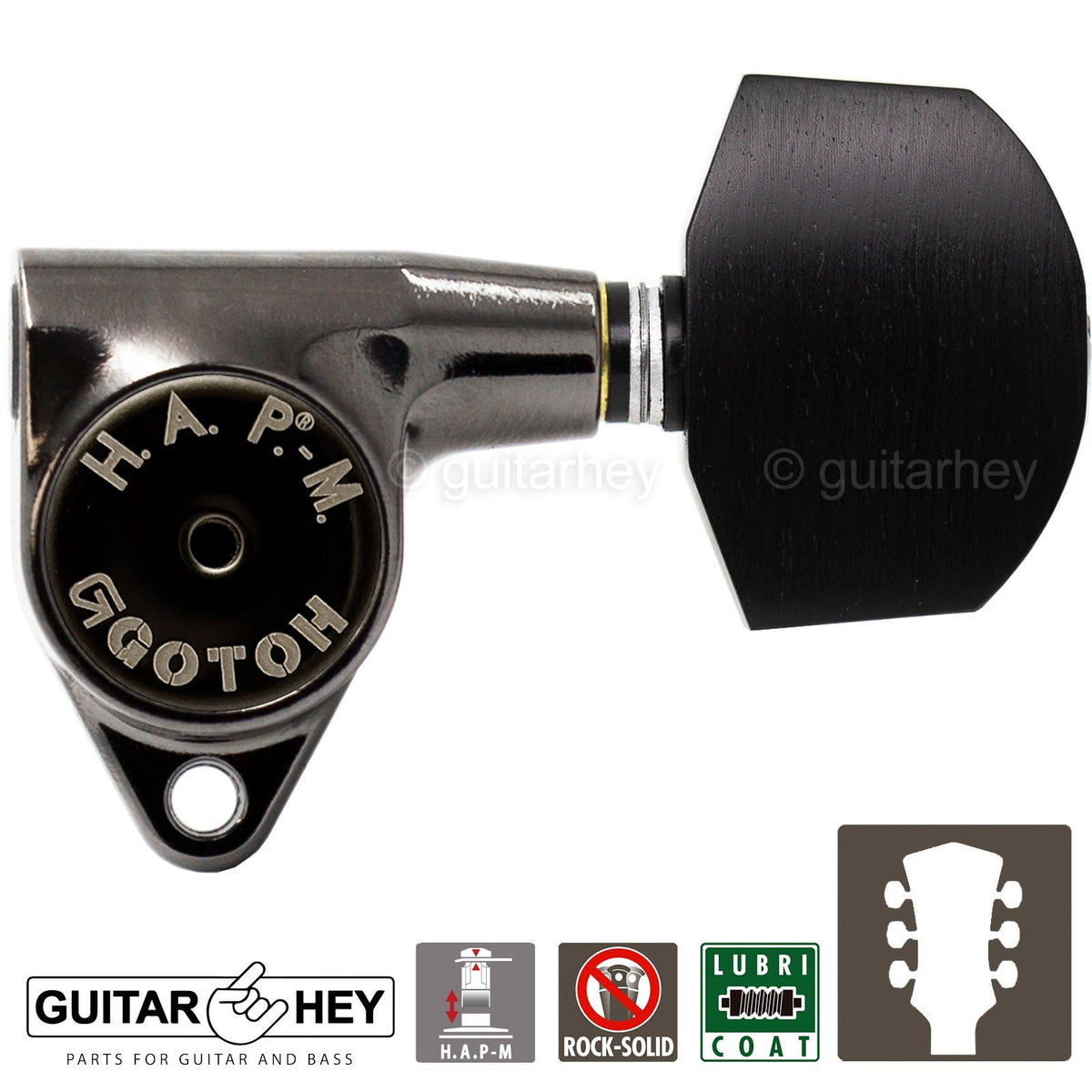 NEW Gotoh SG301-EN01 HAPM Adjustable Post Height Locking EBONY 3x3 - COSMO BLACK