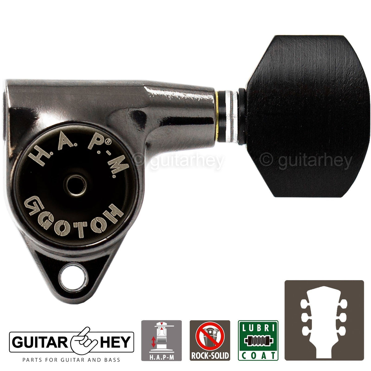 NEW Gotoh SG301-EN07 HAPM Adjustable Post Height Locking EBONY 3x3 - COSMO BLACK