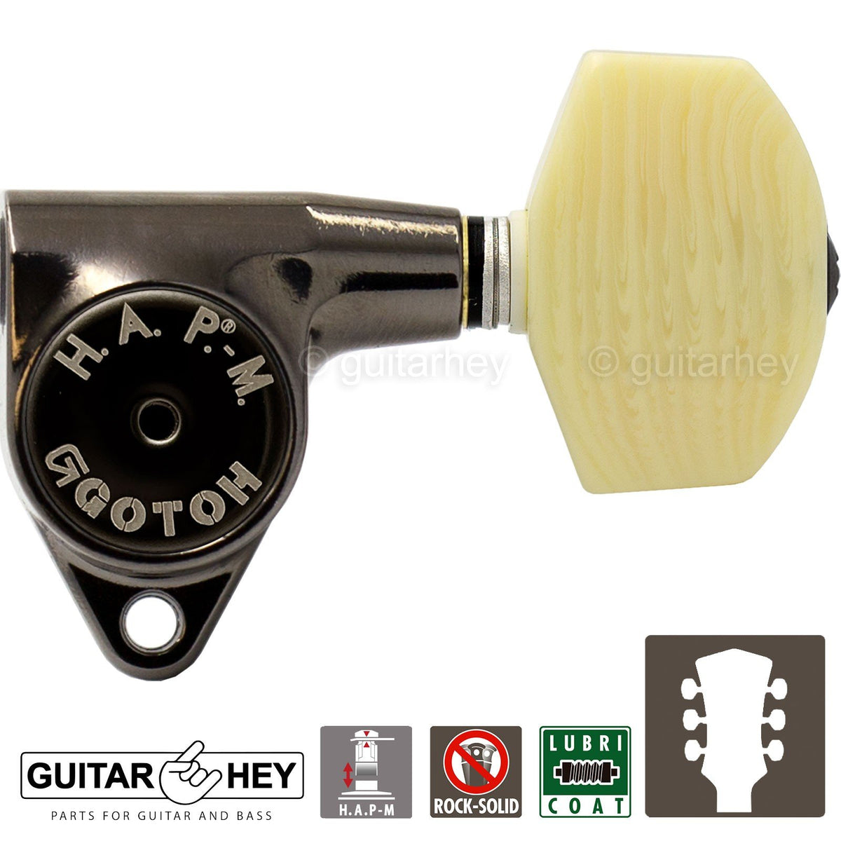 NEW Gotoh SG301-M01 HAPM Adjustable Post Height Locking IVORY 3x3 - COSMO BLACK