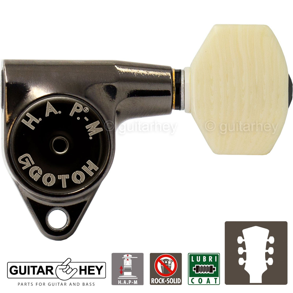 NEW Gotoh SG301-M07 HAPM Adjustable Post Height Locking IVORY 3x3 - COSMO BLACK