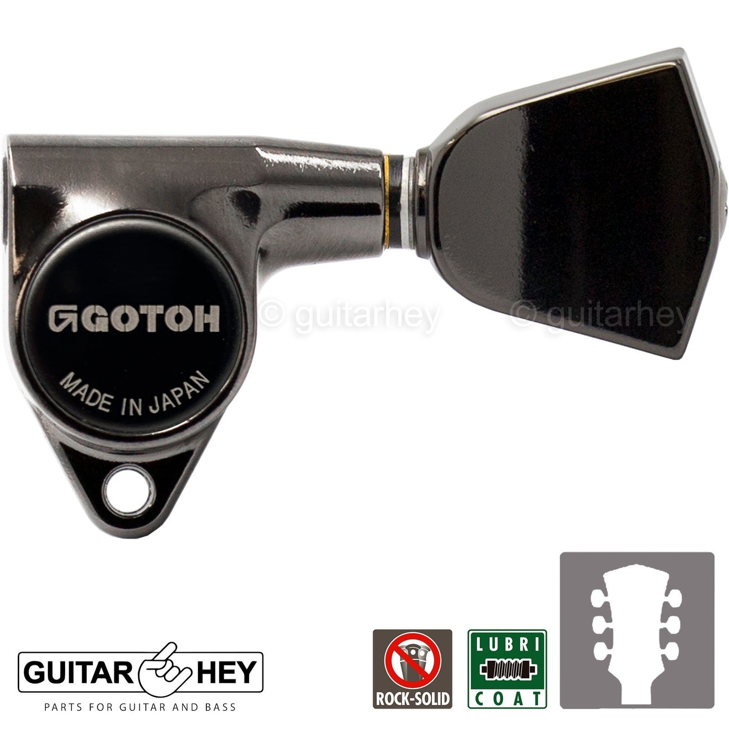 Gotoh SG301-04 Machine Head Set L3+R3 w/ screws 3x3 - Ratio 1:18 - COSMO BLACK