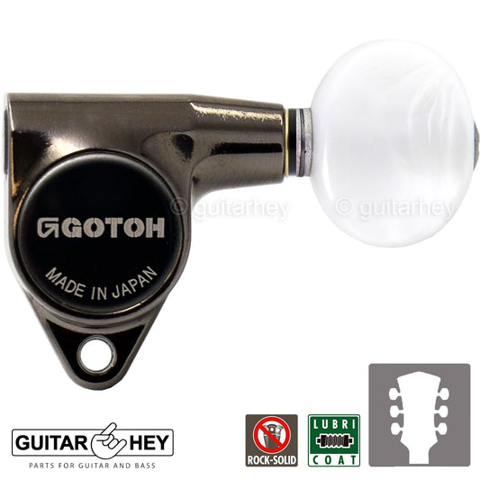 NEW Gotoh SG301-05P1 Tuning Keys L3+R3 SMALL PEARL OVAL Buttons 3x3, COSMO BLACK