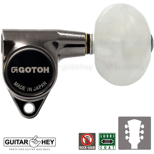 NEW Gotoh SG301-P1 Tuning Keys L3+R3 Large PEARLOID Buttons Set 3x3, COSMO BLACK