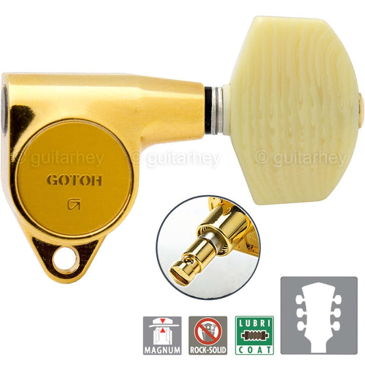 Gotoh SG301-M01 MG Magnum Locking L3+R3 Set w/ Large IVORY Buttons 3x3 - GOLD
