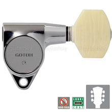 Load image into Gallery viewer, NEW Gotoh SG301-M07 Set L3+R3 w/ IVORY Buttons Tuning Keys Tuners 3x3 - CHROME