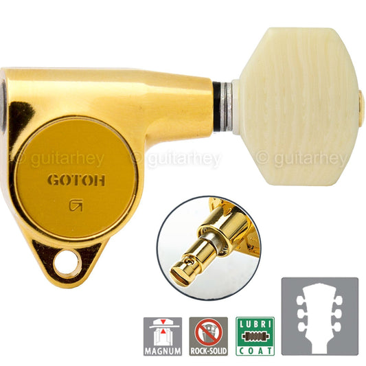 Gotoh SG301-M07 MG Magnum Locking L3+R3 Set w/ Small IVORY Buttons 3x3 - GOLD
