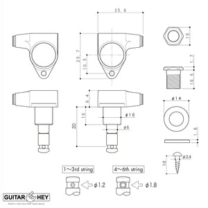 NEW Gotoh SG381-20 MG Magnum Locking Tuners Large Buttons Keys 3X3 - COSMO BLACK