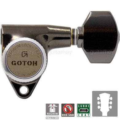 NEW Gotoh SG301-07 MGT Magnum Locking TRAD Tuning Keys 3x3 - COSMO BLACK