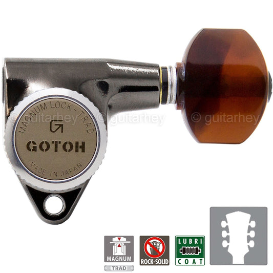 NEW Gotoh SG301 MGT w/ TORTOISE Buttons MAGNUM TRAD Set Keystone 3x3 COSMO BLACK