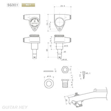 Load image into Gallery viewer, NEW Gotoh SG301-20 MGT Magnum Lock Trad Locking L3+R3 Tuning Keys 3x3 - BLACK