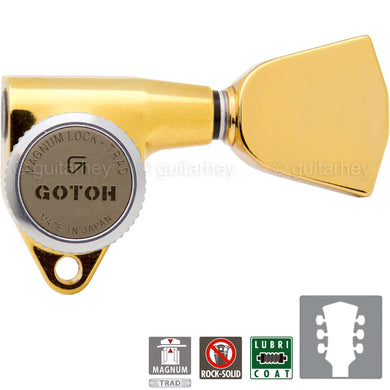 NEW Gotoh SG301-04 MGT MAGNUM-LOCK TRAD Set Keystone Keys Locking 3x3 - GOLD