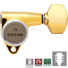 Load image into Gallery viewer, NEW Gotoh SG301-07 MGT Magnum LOCKING Tuners TUNING Keys w/ Screws 3x3 - GOLD