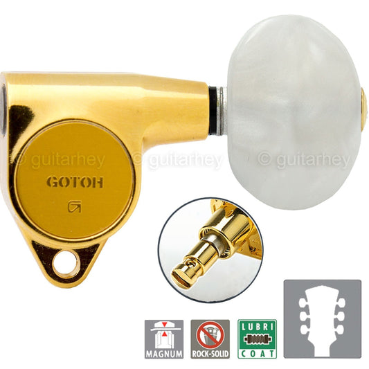 Gotoh SG301-P1 MG Magnum Locking L3+R3 Set w/ Large PEARLOID Buttons 3x3 - GOLD