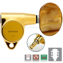 Load image into Gallery viewer, Gotoh SG301-P2 MG Magnum Locking L3+R3 Set w/ Large AMBER Buttons 3x3 - GOLD