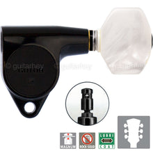 Load image into Gallery viewer, NEW Gotoh SG301-P7 MG Set L3+R3 PEARLOID Buttons Magnum Locking Tuners 3x3 BLACK