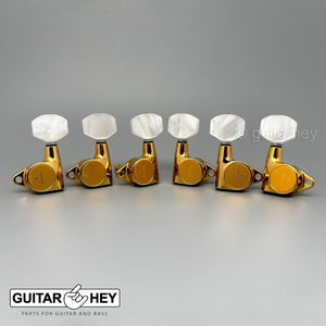 Gotoh SG301 MG Magnum Locking Tuners L3+R3 Set w/ PEARLOID Buttons 3x3 - GOLD