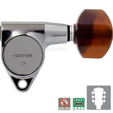 Load image into Gallery viewer, NEW Gotoh SG301 Set L3+R3 w/ TORTOISE Buttons Tuning Keys Tuners 3x3 - CHROME