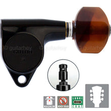 Load image into Gallery viewer, NEW Gotoh SG301 MG Set L3+R3 TORTOISE Buttons Magnum Locking Tuners 3x3 - BLACK