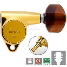 Load image into Gallery viewer, NEW Gotoh SG301 MG TORTOISE Small Buttons Tuning MAGNUM LOCKING Set 3X3 - GOLD